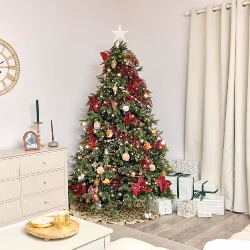 Melody Maison Set of 2 Red Christmas Poinsettia Pick Decorations, Height: 28 cm – 3