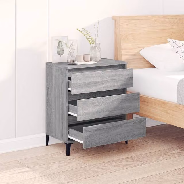 Berkfield Home Modern Grey Sonoma Sideboard, W/D/H: 60 x 35 x 70 cm