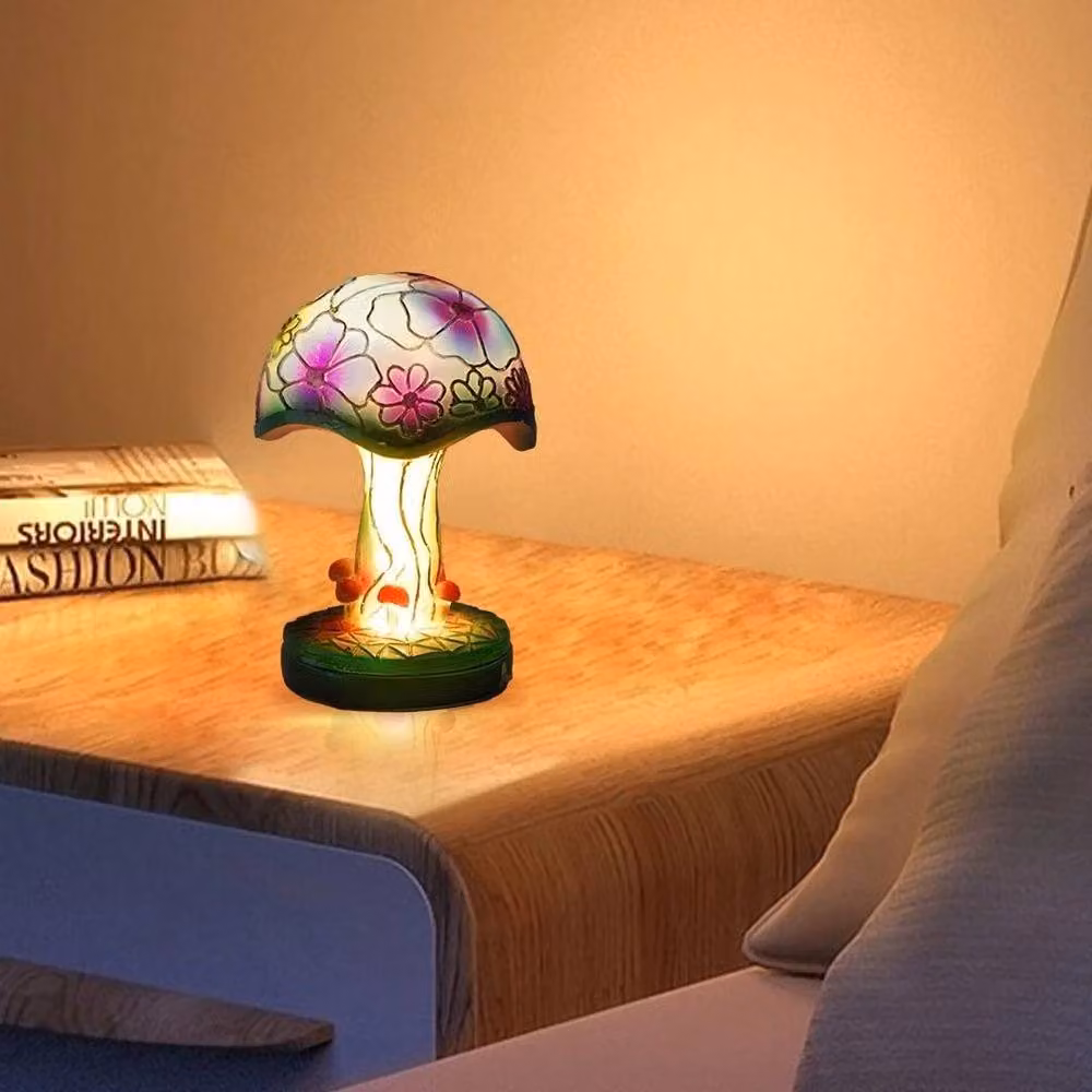 NESTLUNE Mushroom Desk Lamp in Multicolour Resin – 2