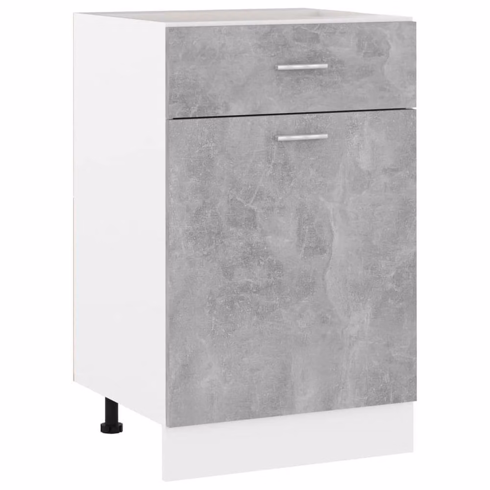 Berkfield Home Drawer Bottom Cabinet in Concrete Grey, W: 50 cm, D: 46 cm, H: 81.5 cm – 2
