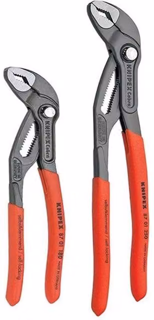 Knipex Cobra High-tech Water Pump Pliers in Red and Multicolour Chrome Vanadium – 1