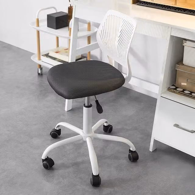 SoBuy Modern White Fabric Swivel Task Chair for Adults