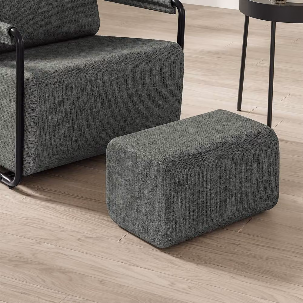 SoBuy Modern Recliner Chair with Ottoman and USB Charging in Dark Grey – 5