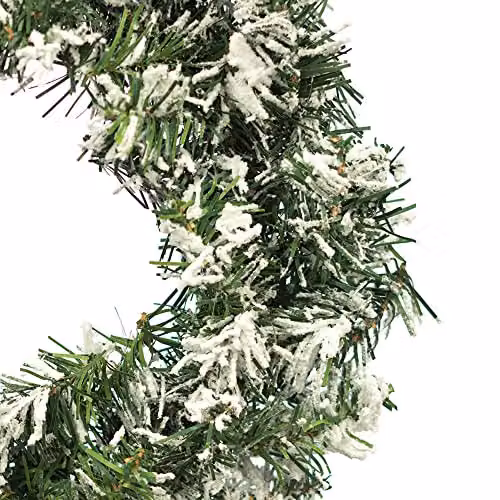 Pelle & Sol Realistic Snow-Tipped Christmas Wreath in Green and White, Diameter: 45 cm – 6