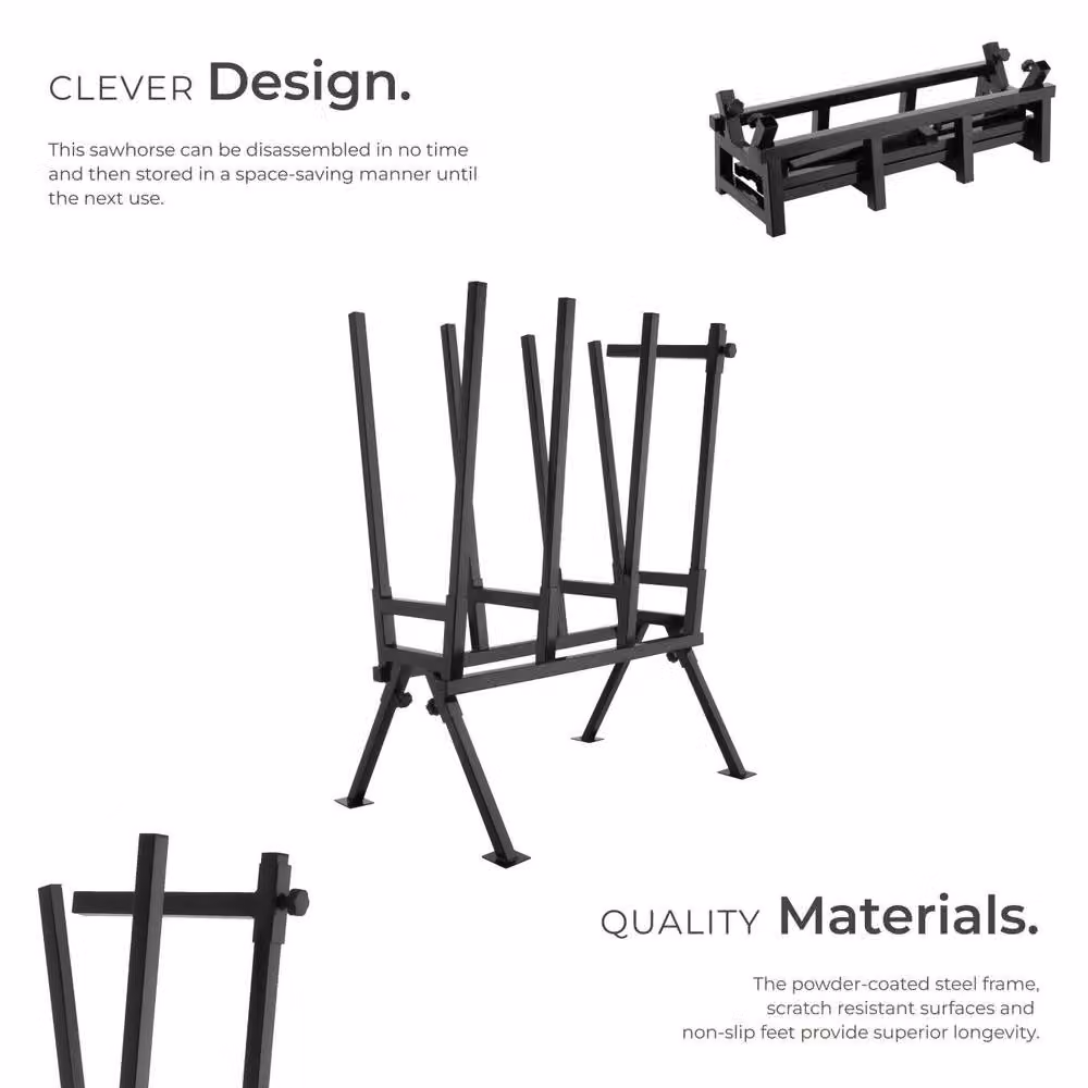 tectake Steel Sawhorse in Black – 3