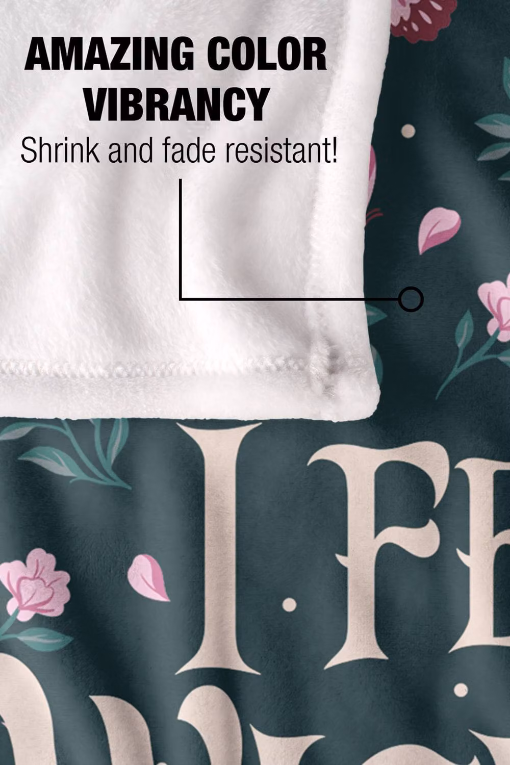 Wicked Floral Butterfly Fleece Throw Blanket, Multicolour and White, W/D/H: 152 x 127 cm – 4