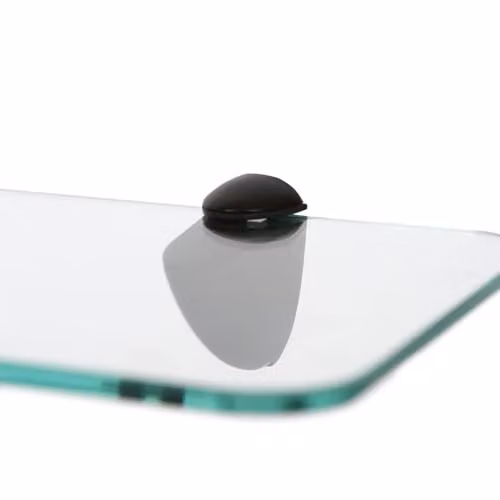 Harbour Housewares Set of 3 Floating Glass Bathroom Shelves in Black and Transparent, W: 50 cm – 2