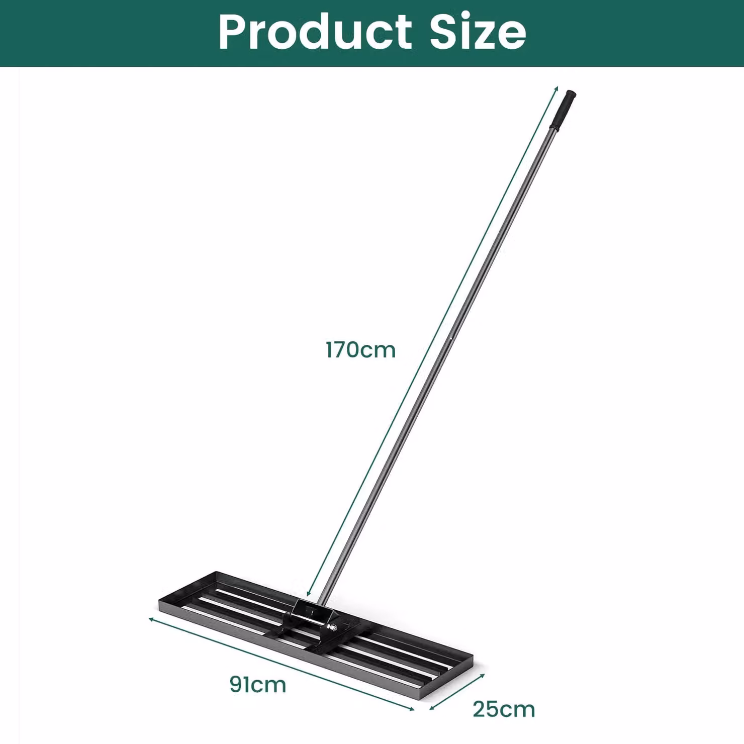 Gymax Heavy Duty Lawn Leveling Rake in Black – 2