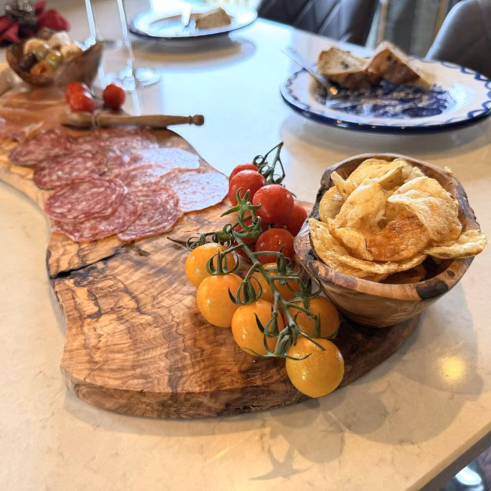 Verano Spanish Ceramics Rustic Slim Olive Wood Charcuterie Board, Brown, W: 14 cm, L: 60 cm – 5