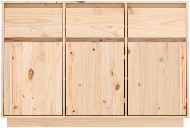 Berkfield Home Solid Wood Pine Sideboard in Beige, W/D/H: 110 x 34 x 75 cm – 1