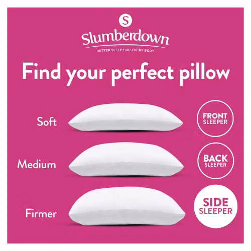 Slumberdown Cosy Nights Super Support Firm Pillows for Side Sleepers, 2 Pack, White, W: 74 cm, H: 48 cm – 3