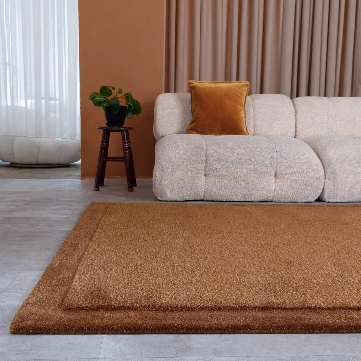 The Rug Shop UK Orange Modern Handmade Plain Border Area Rug W: 160 cm, D: 230 cm – 2