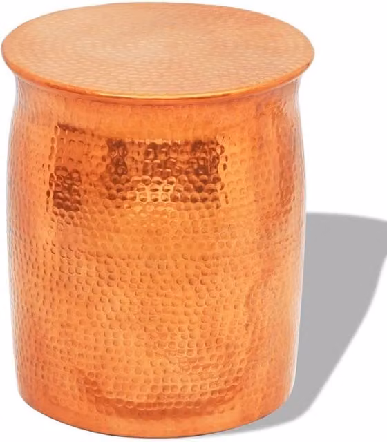 Berkfield Home Hammered Aluminium Stool and Side Table in Gold