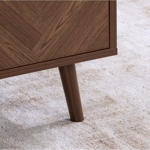 Birlea Herringford 1 Drawer Coffee Table in Brown Walnut Parquet Design – 7