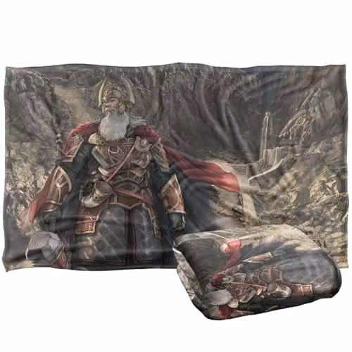 Logovision Lord of the Rings War of the Rohirrim Hammerhand Helmet Super Soft Snuggle Blanket, Multicolour, W: 91.44 cm, D: 147 cm