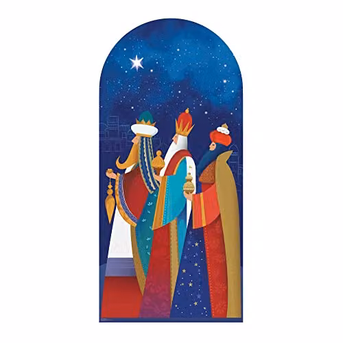 Star Cutouts SC4199 Three Kings With Gifts Multicolour Cardboard Cutout Christmas Decoration