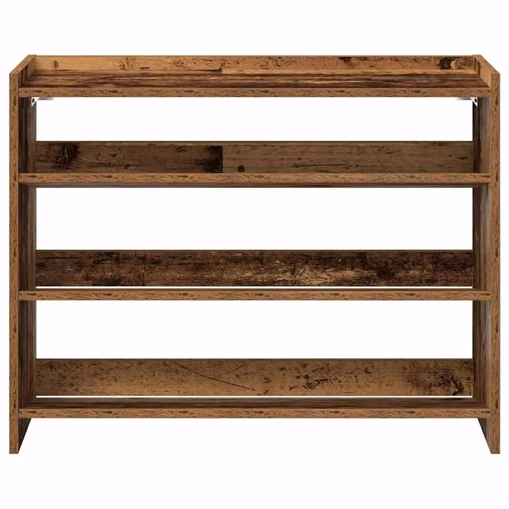Berkfield Home Rustic Brown Shoe Rack in Engineered Wood, W/D/H: 80 x 25 x 62 cm – 4