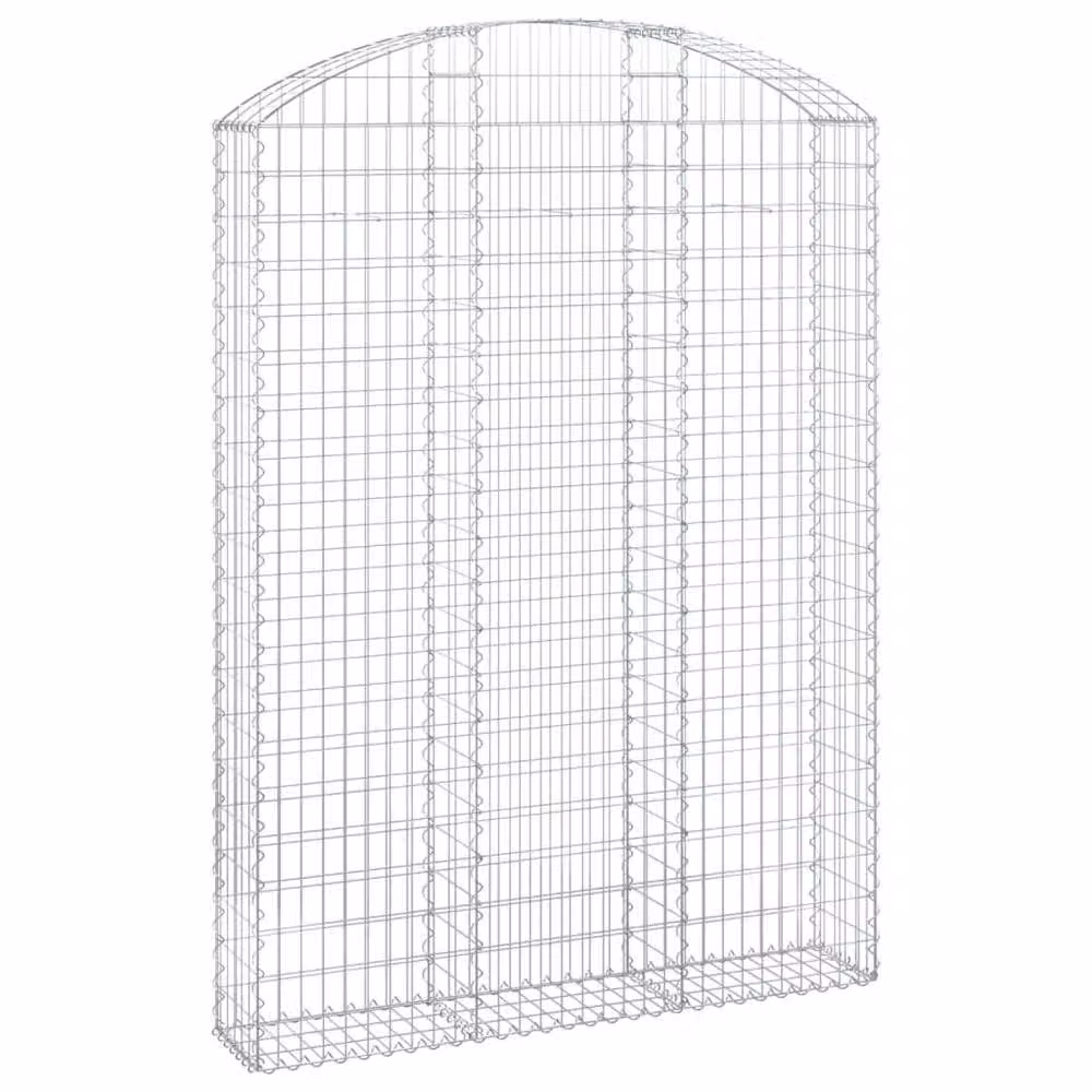 Berkfield Home Arched Gabion Basket in Silver Galvanised Steel, W/D/H: 150 x 30 x 200 cm – 2