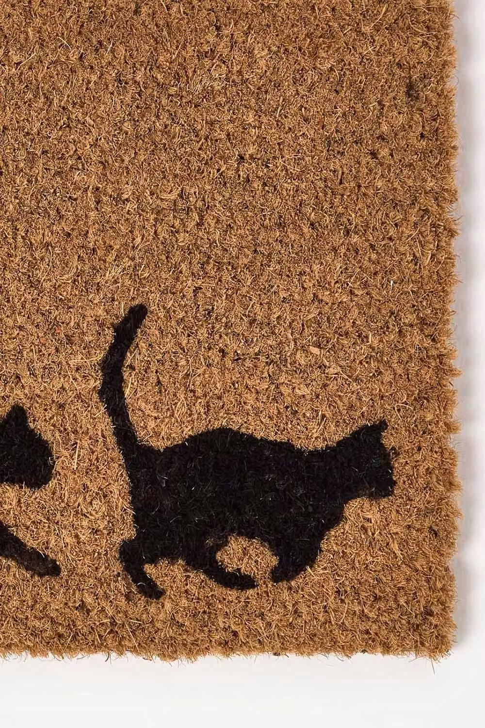 Homescapes Coir Doormat with Cat Silhouettes, W/D/H: 75 x 25 x 1.7 cm in Natural/Beige/Black – 2