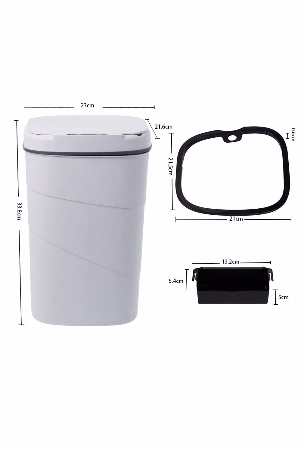 Living and Home Smart Sensor Waterproof Automatic Rubbish Bin, White, 14L/18L – 3