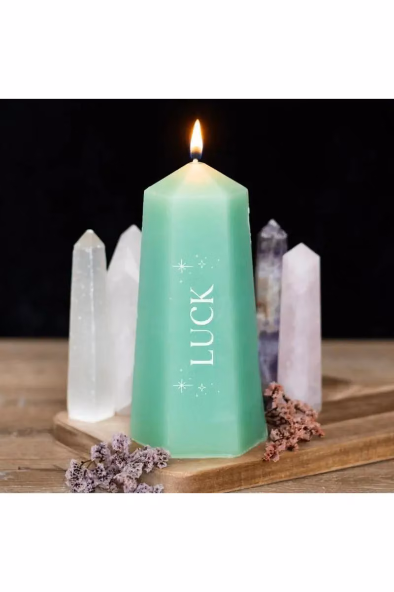Something Different Wholesale Luck Crystal Candle with Green Aventurine Tower in Green – 3