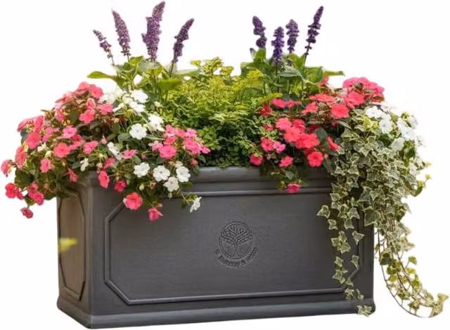 Strata Heritage Rectangular Trough Planter in Grey