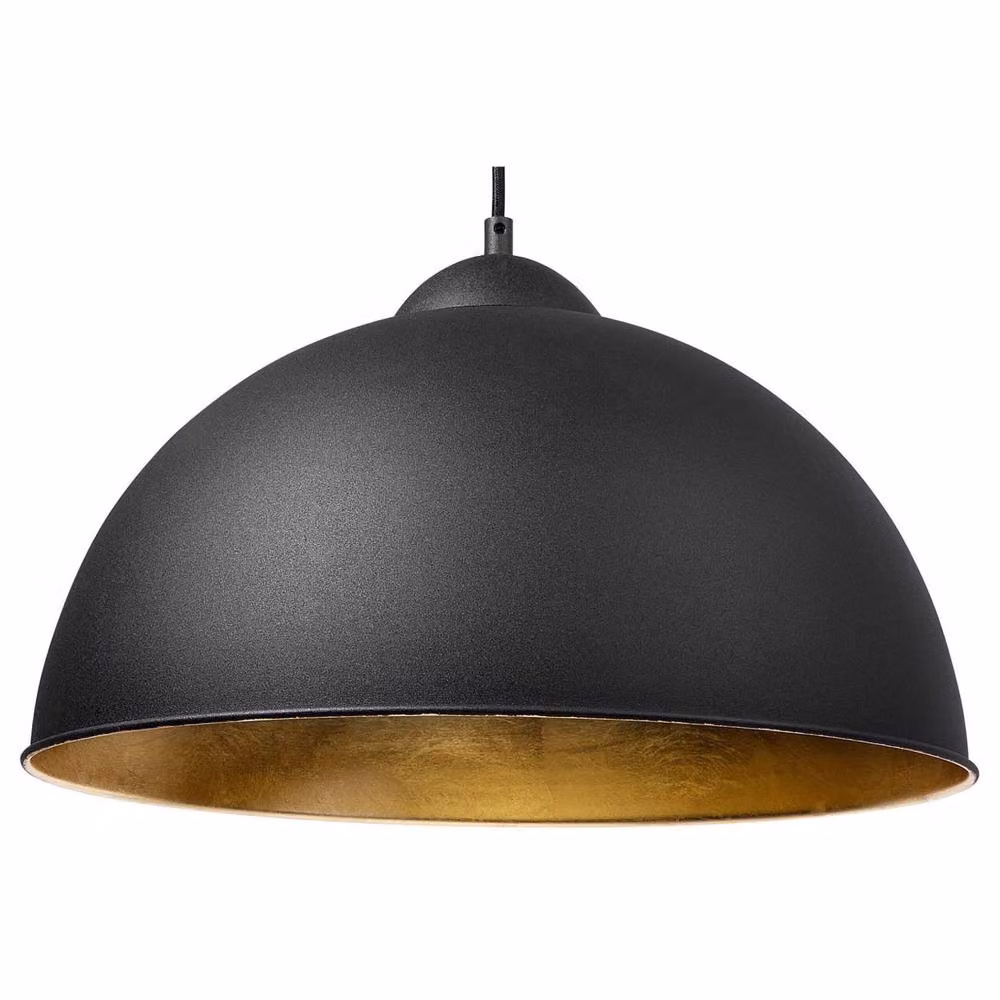 Wyld and Coco Black Half-Globe 1-Light Pendant Lamp with Gold Interior – 2