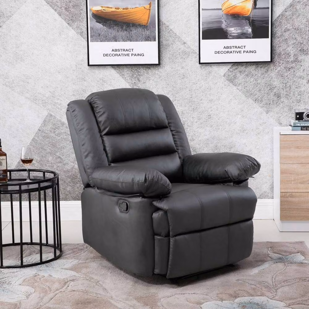 LUXURY LIFE Lansbury Grey Leather Recliner Armchair – 2
