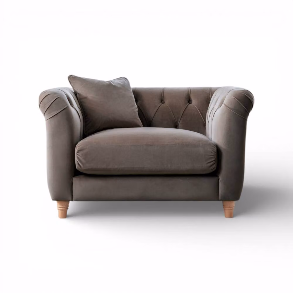 The Great Sofa Company Kensington Grey Velvet Chesterfield Armchair – 2