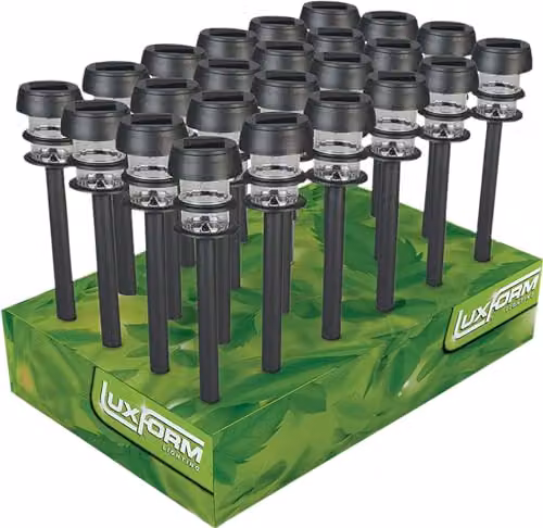Luxform Lighting Lagos LED Solar Ground Spike Lights, Black, Pack of 24 – 2