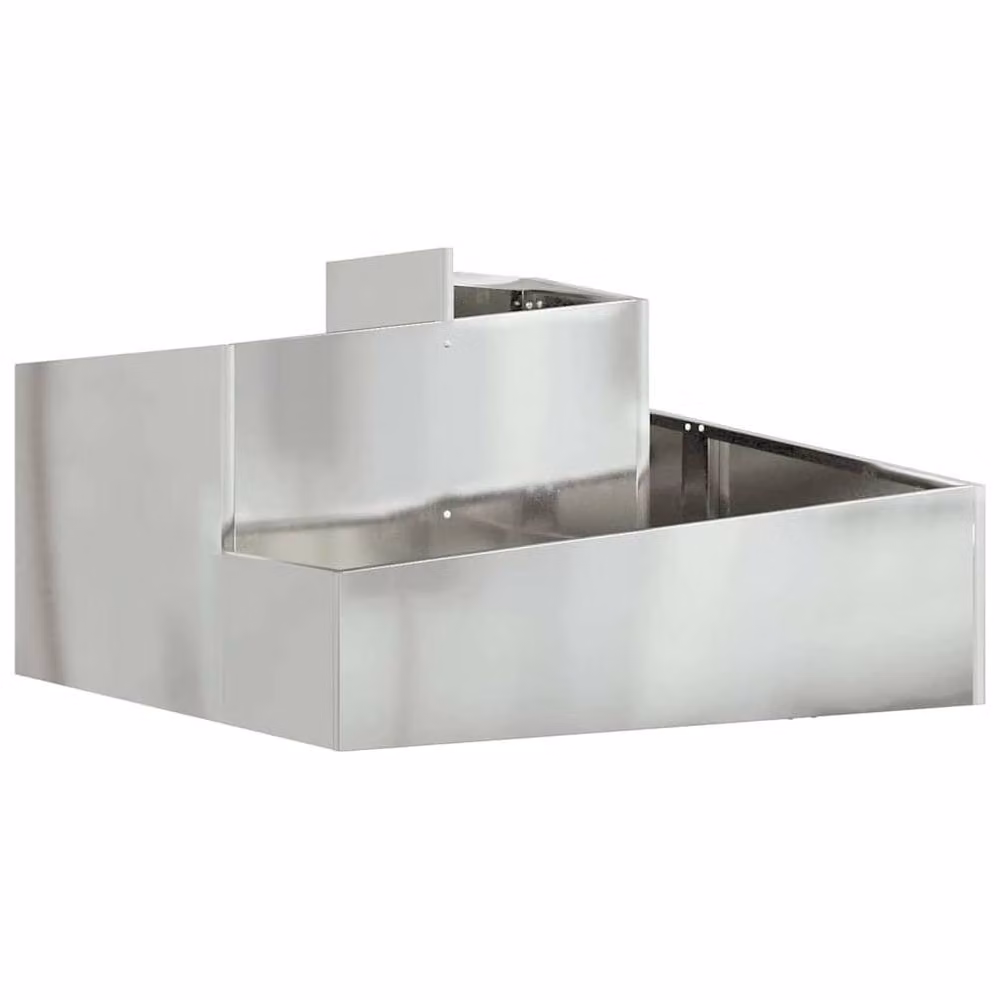 Berkfield Home Galvanised Steel Planter in Silver, W/D/H: 80 x 80 x 50 cm – 2