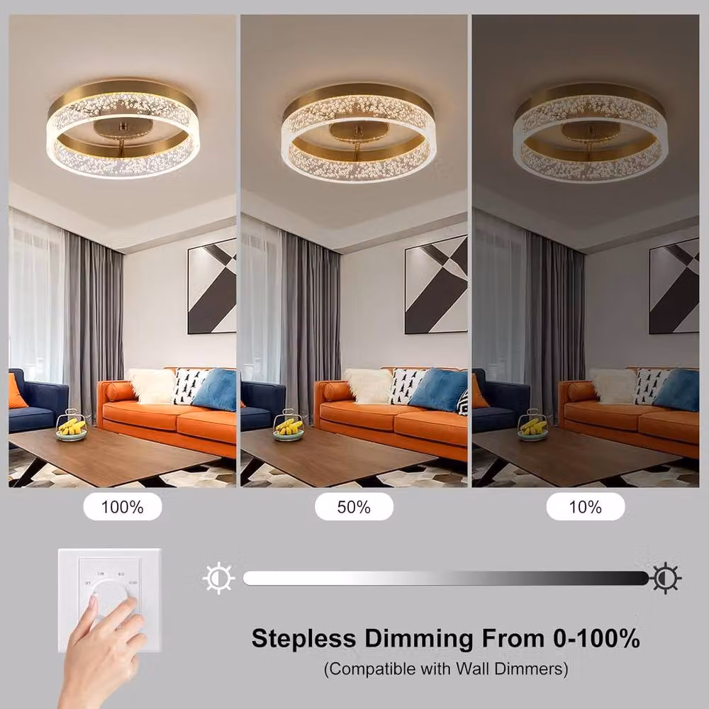 Garwarm Set of 2 Gold Ceiling Lights with Ring and Sunburst Designs – 3