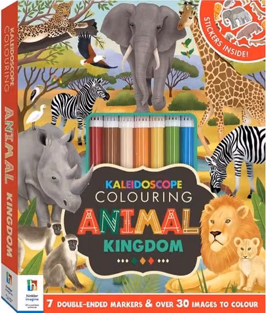 Hinkler Kaleidoscope Colouring Animal Kingdom Kit, Multicolour, W: 40.0 cm, H: 23.3 cm – 1