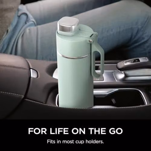 Ninja Thirsti Vacuum Insulated Stainless Steel Water Bottle and Flask with Leak-Proof Lid, Mint, 700 ml – 5