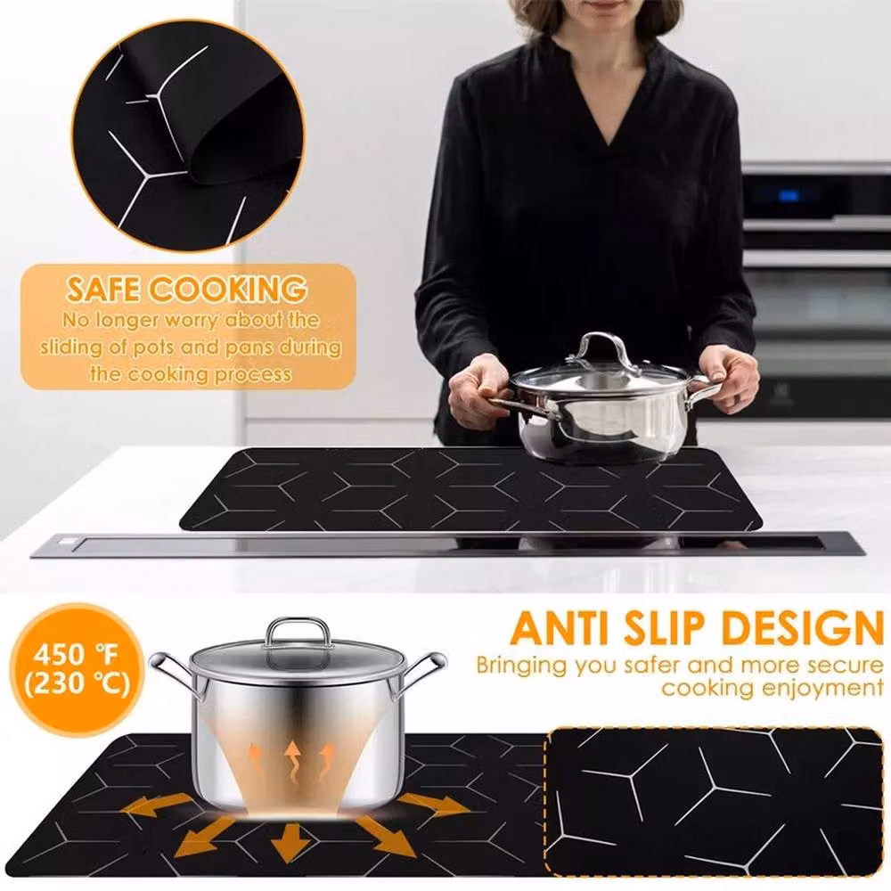 SPETLEK Large Induction Hob Protector Mat in Black, 0.6m2 – 4