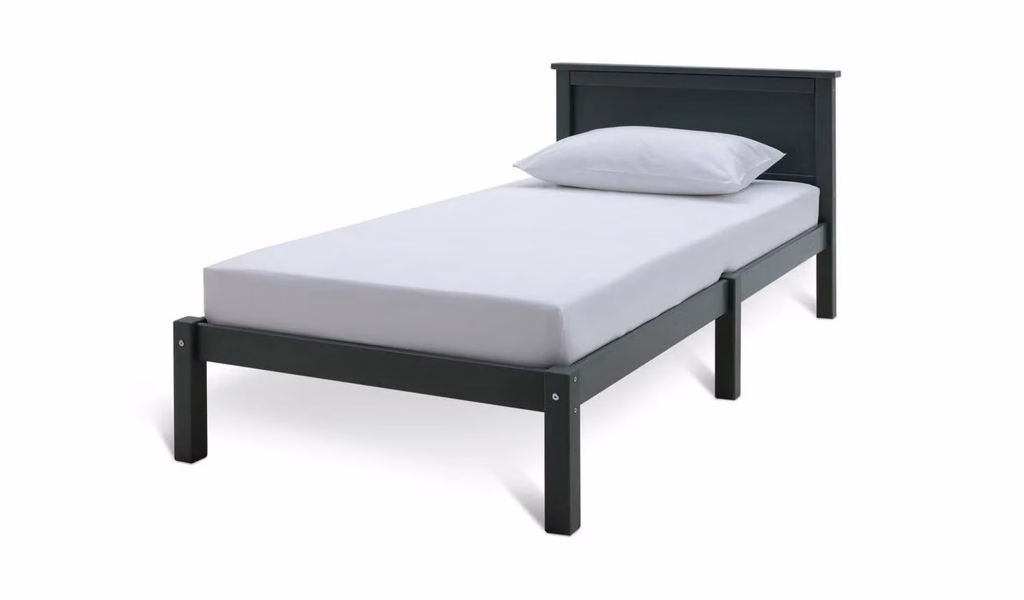Cheap Furniture Warehouse Brooklyn Single Bed Frame in Green and Grey Traditional Style Wood and MDF Construction W/D/H: 100 x 200 x 84.4 cm