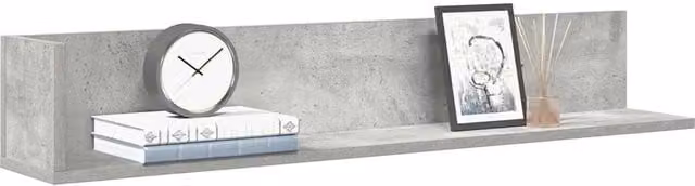 Berkfield Home Wall Mounted Shelves, 2 Pack, Concrete Grey, W: 100 cm, D: 16.5 cm, H: 16.5 cm