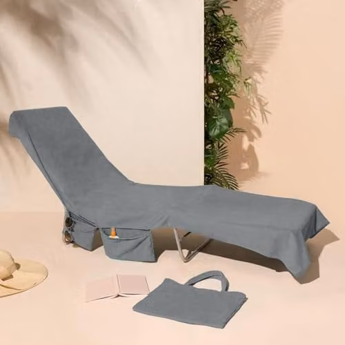 OHS Microfibre Quick Dry Absorbent Beach Towel in Grey