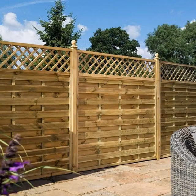 Rowlinsons Halkin Woven Wood Screen, Brown, Pack of 3, W: 180 cm, H: 180 cm, D: 40 cm