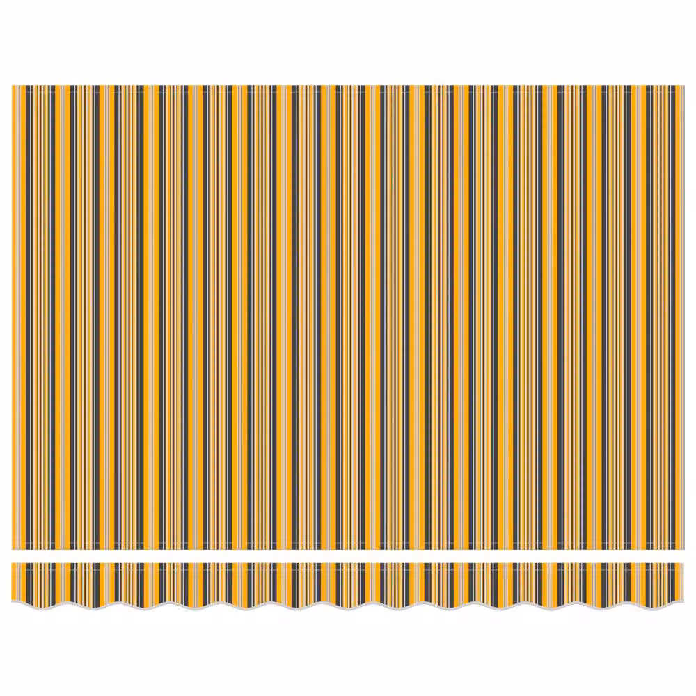 Berkfield Home Manual Retractable Wall-Mounted Awning with Multicolour Yellow and Grey Stripes, W: 300 cm, D: 250 cm – 3