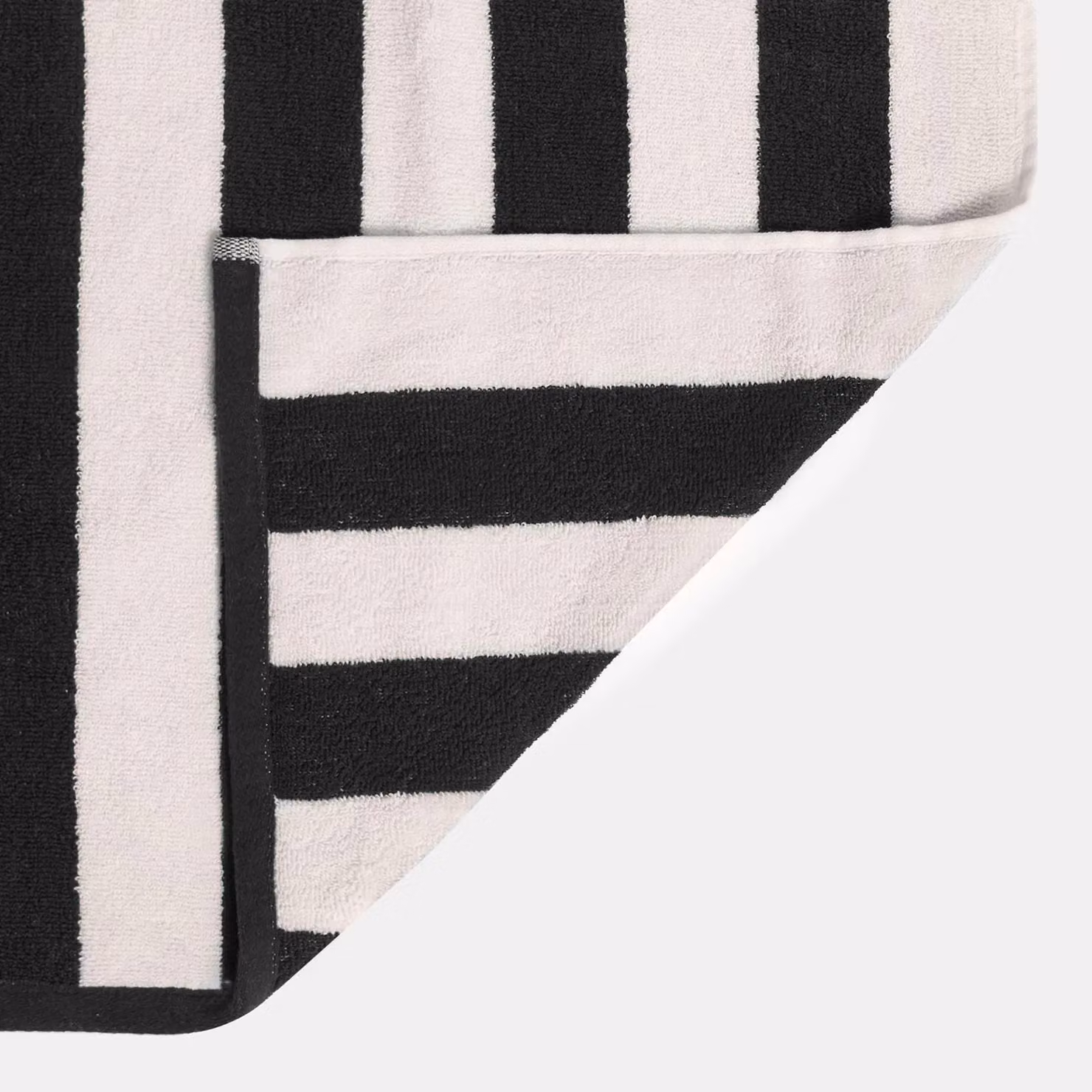 OHS Striped 100% Cotton Terry Hand Towel in Black and White, W/D/H: 50 x 80 cm – 5