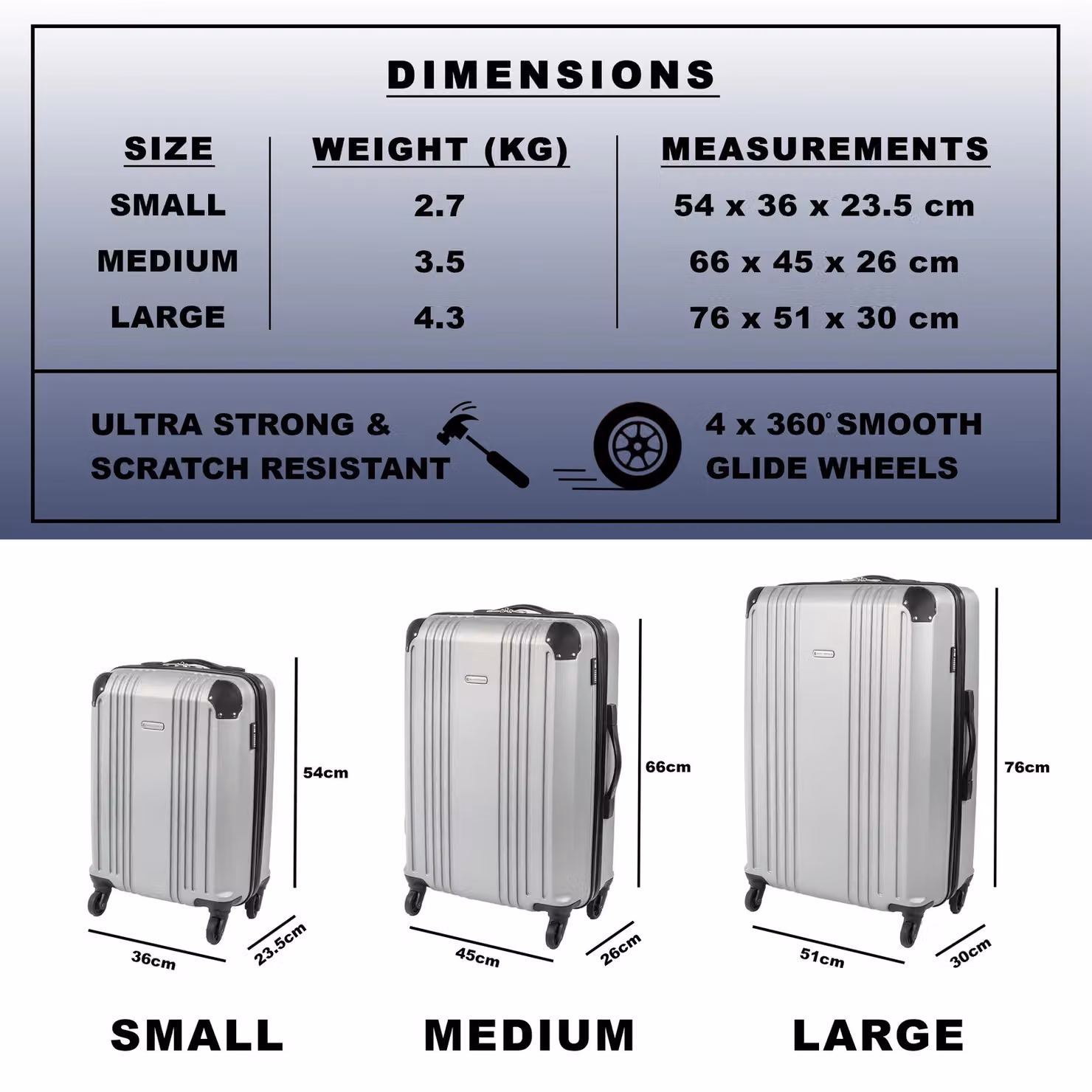 Gino Ferrari Business Travel Hard Shell Suitcase in Silver, Small Lightweight Cabin and Hold Luggage – 5