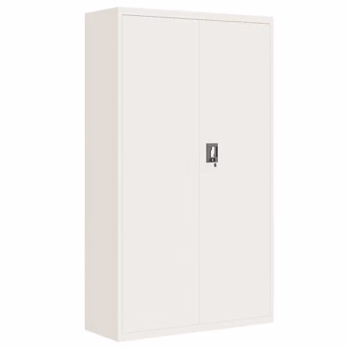 vidaXL Metal File Cabinet in White with Lock and Adjustable Shelves, H 180 x W 44.75 x D 40 cm – 1
