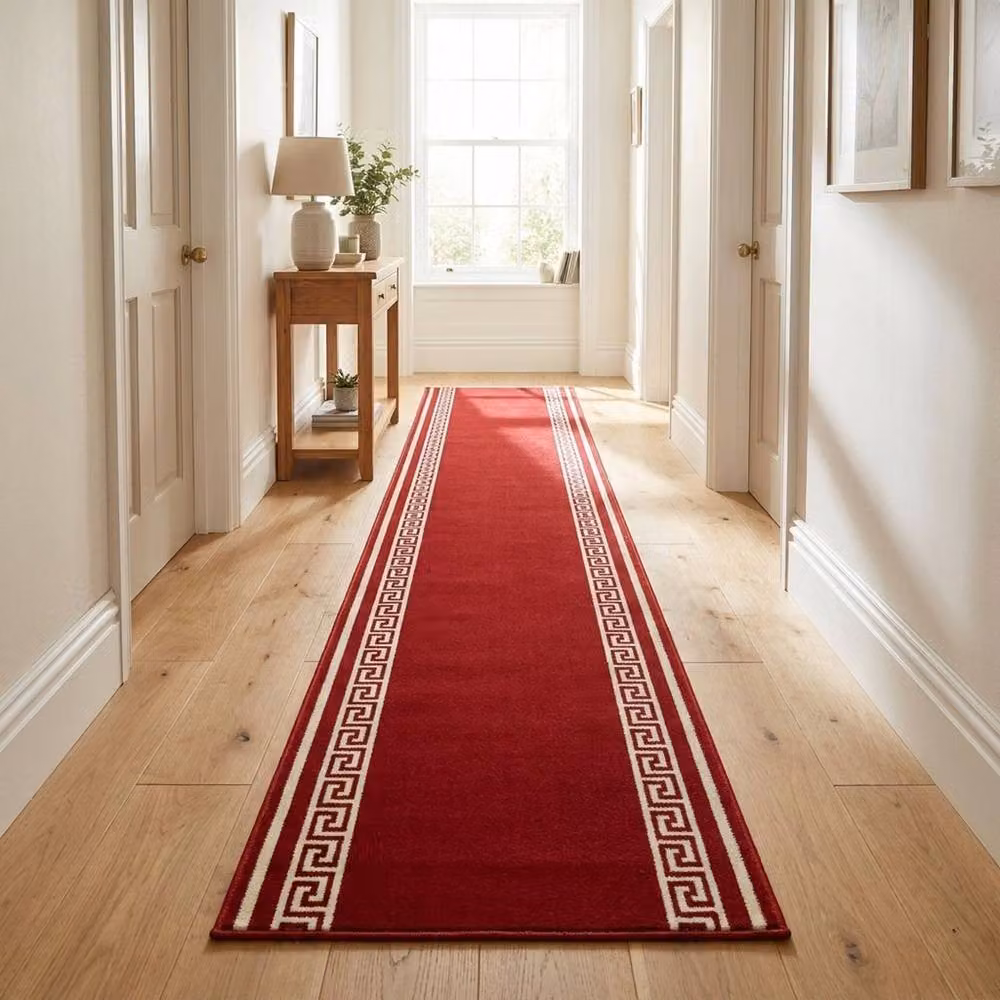runrug Key Hallway Runner Rug, Red, W: 100 cm, L: 420 cm – 4