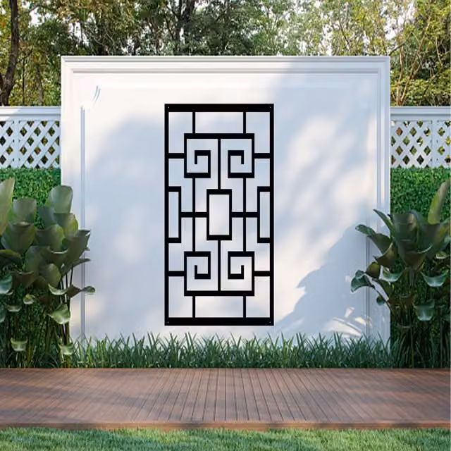 Laser Hut Olivaser Geometric Metal Wall Art in Black