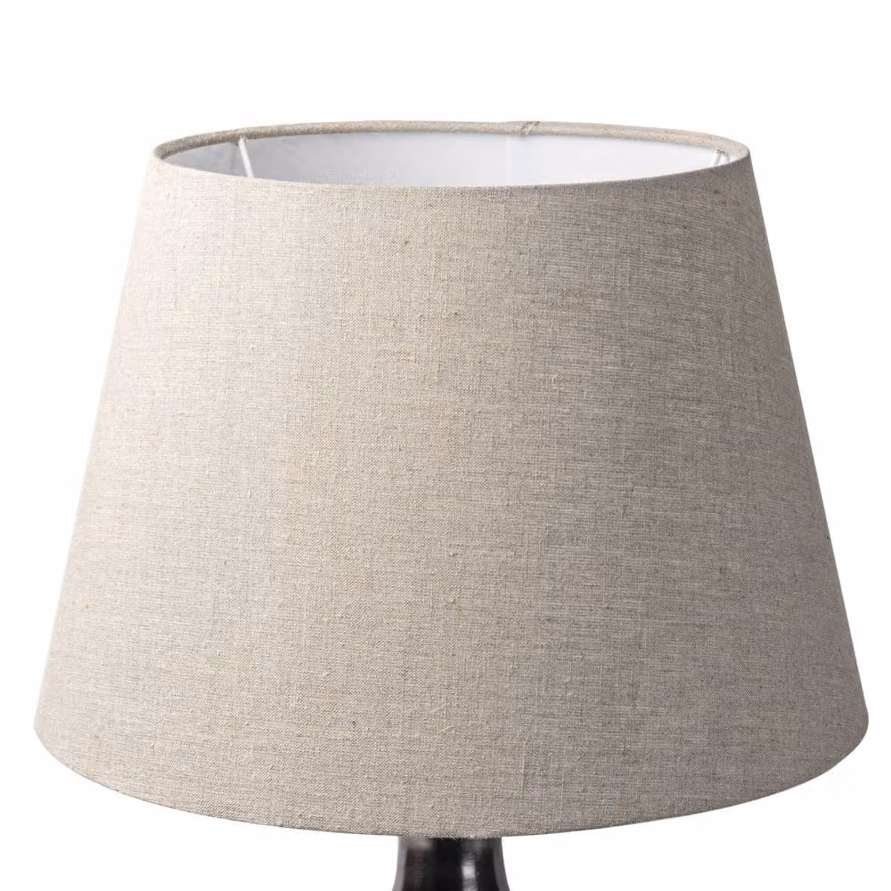 Elm Home And Garden Modern Round Metal Table Lamp in Grey and Silver – 3