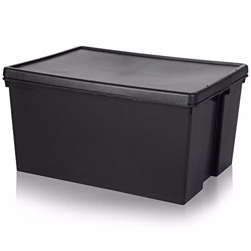 Wham Bam Heavy Duty Recycled Storage Box with Lid, Black, 150 l (Pack of 2) – 2