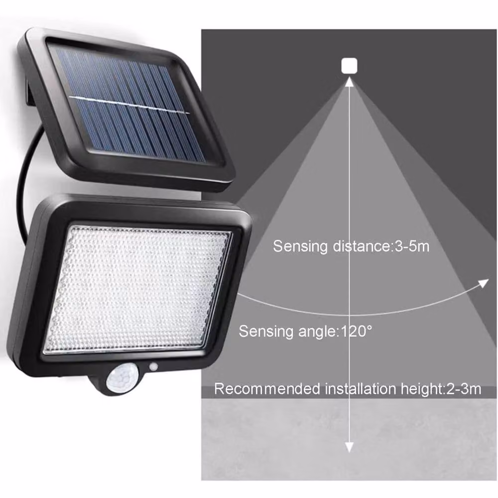 KORVIXA Solar LED Outdoor Barn Light with Motion Sensor, Black, Diameter: 40 cm, Height: 25 cm – 3