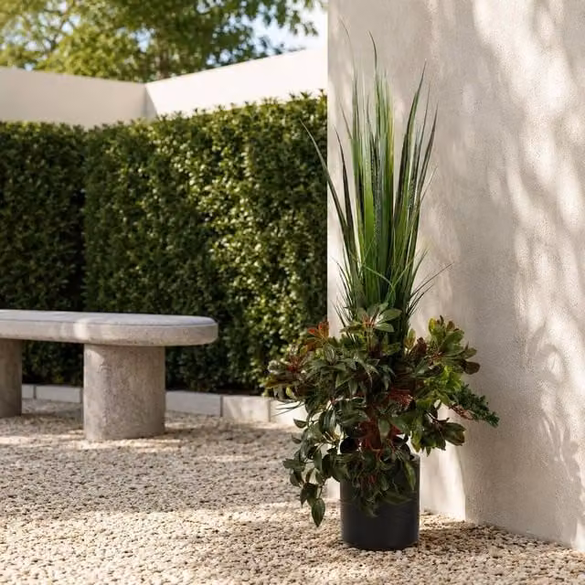 Leaf Design UK Realistic Artificial Green Grass Plant with Pot, Height: 90 cm