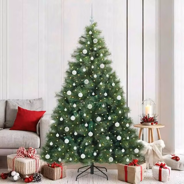Berkfield Home Artificial Green Christmas Tree with 300 LEDs, Height: 210 cm